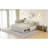 Full Size Upholstered L-Shaped Upholstered Daybed With Twin Size Pop Up Trundle And USB Ports, Beige-1911379611