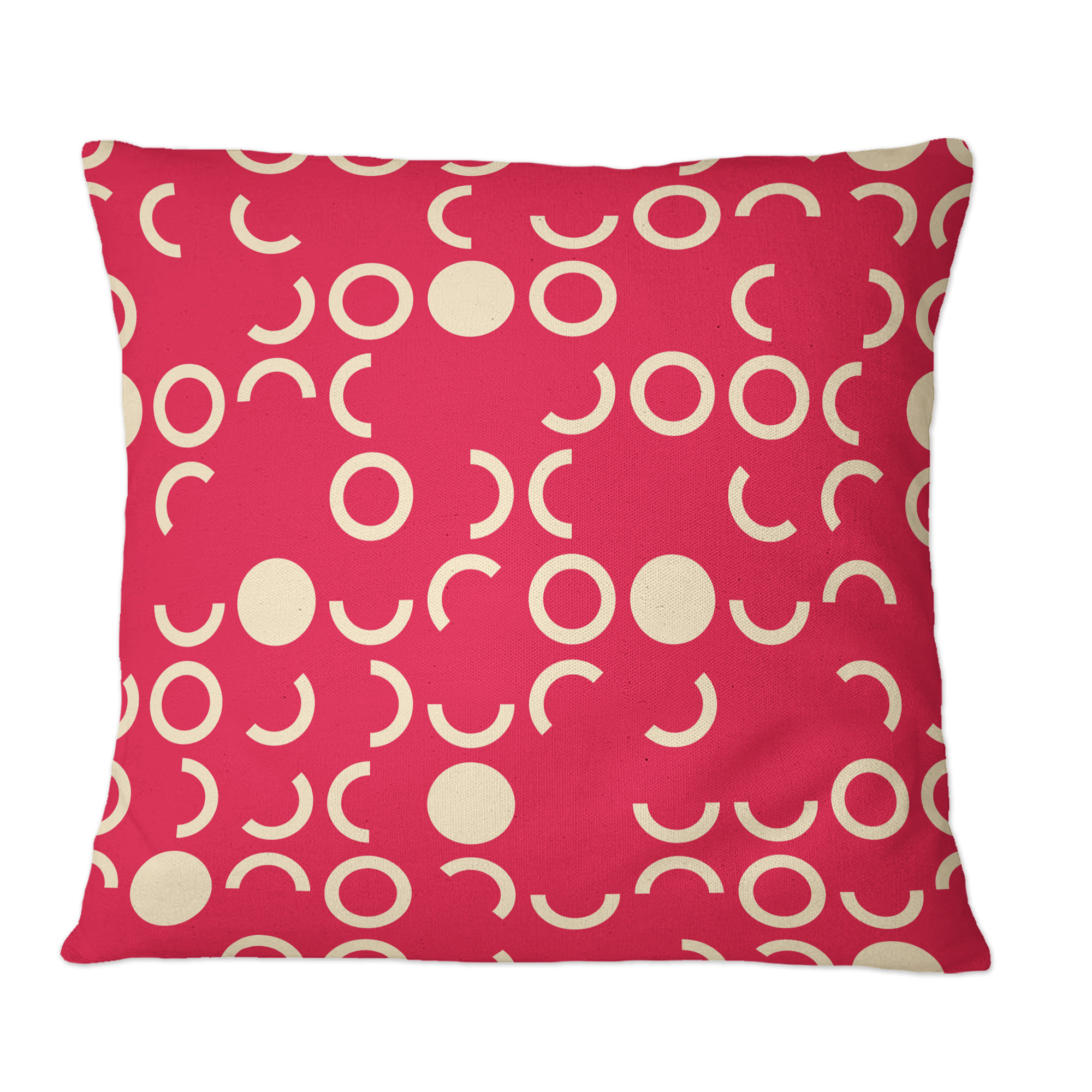 Design Art Retro Circles On Red Patterned Printed Throw Pillow Wayfair