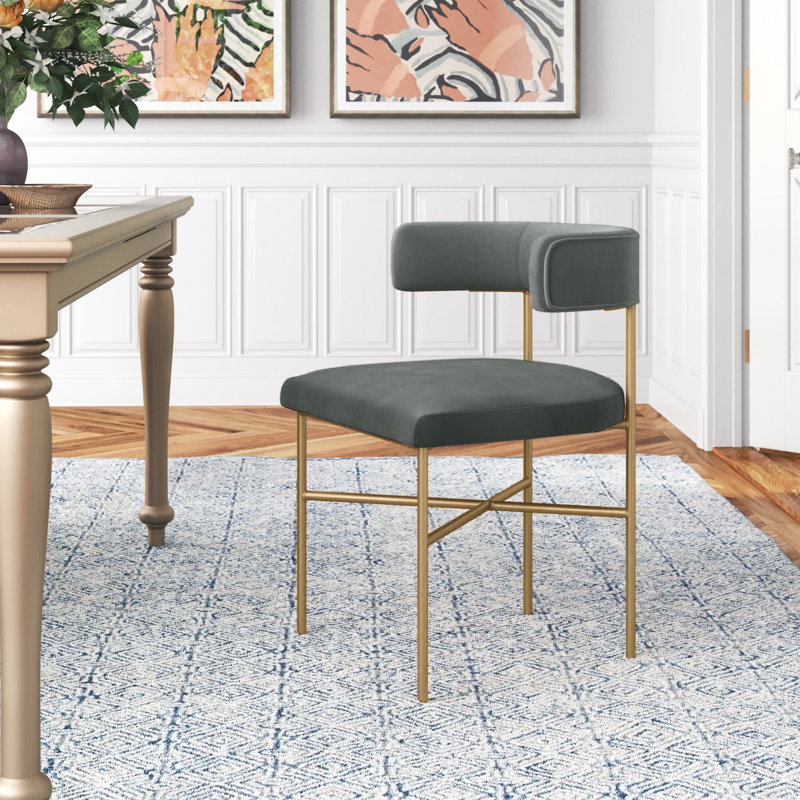 Velvet Side Chair, Gray