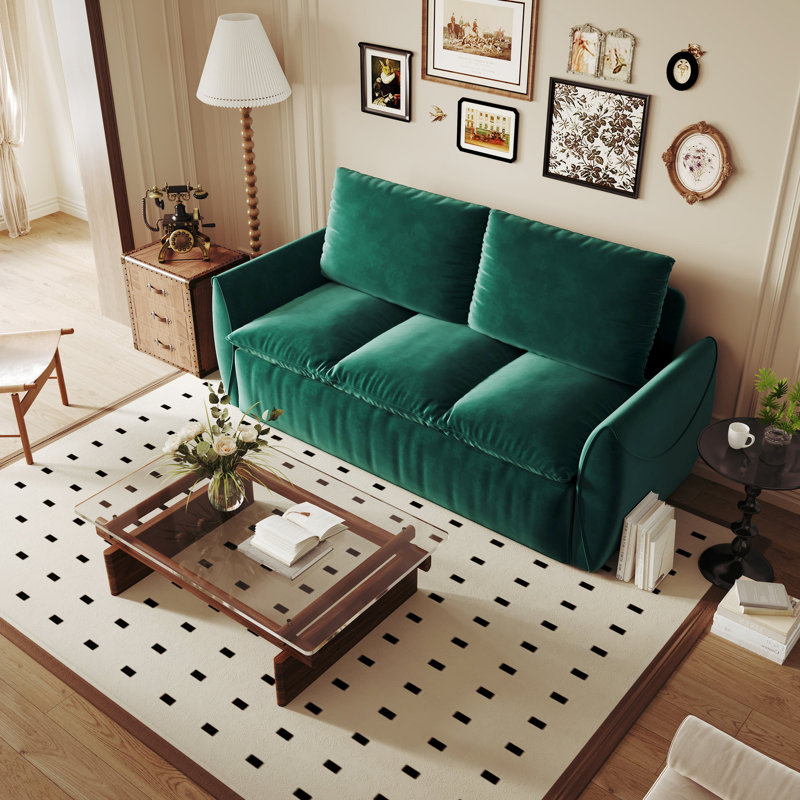 Lit convertible en velours de 70,9 po 3 avec 21 oreillers et couvertures, lit multifonctionnel pour la vie moderne, chambre à coucher