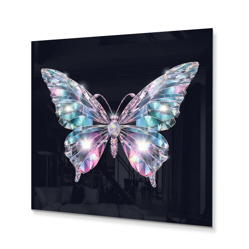Décoration murale en métal Diamond Butterfly II - Animaux, H 23 po x l 23 po x P 1 po