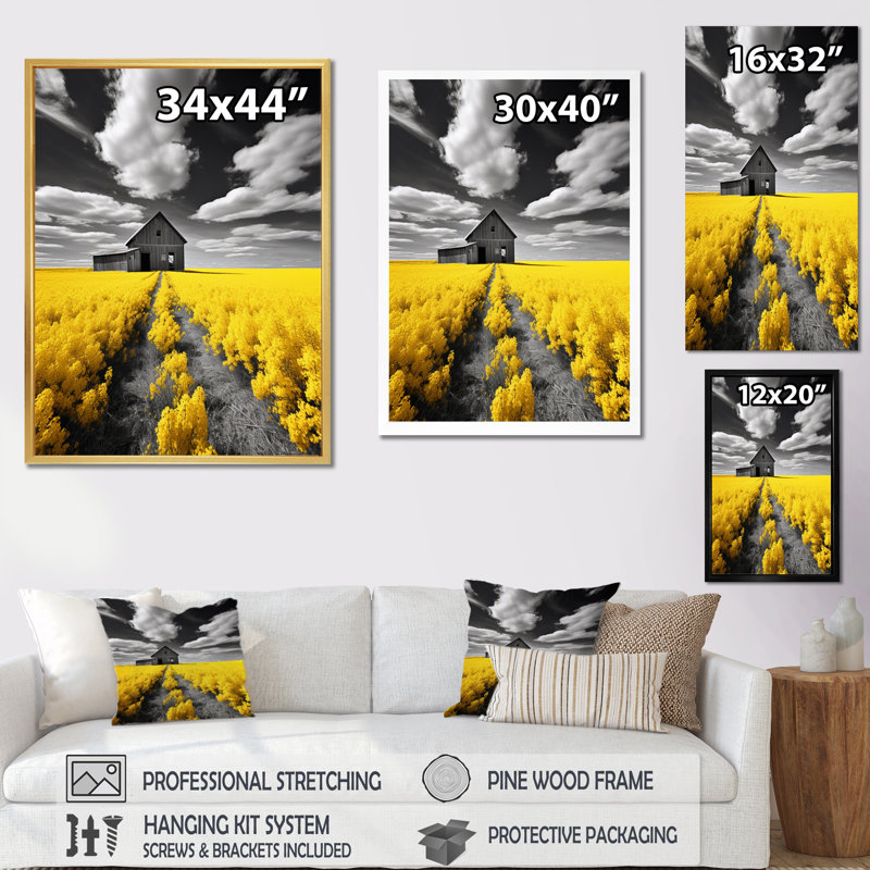 Bodell Barn Harmony In Contrast, impression sur toile, Cadre photo noir, H 20 po x l 12 po x P 1 po