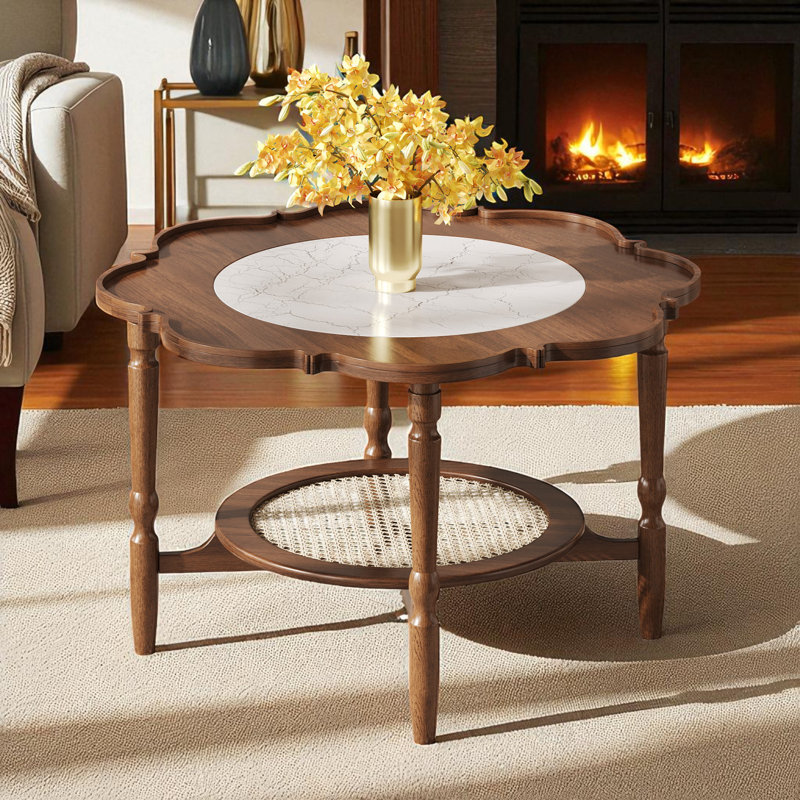 Table basse à plateau avec tablette