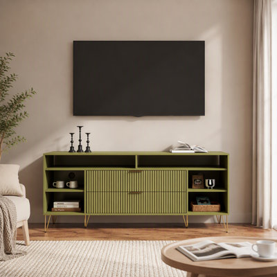 Meuble télé en vert olive