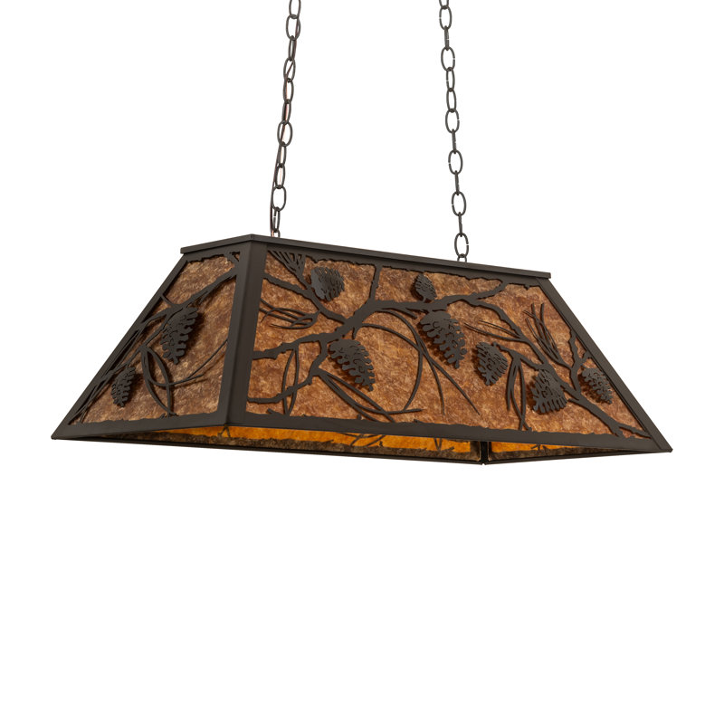Luminaire suspendu 33 po, Ambre, Bronze huilé