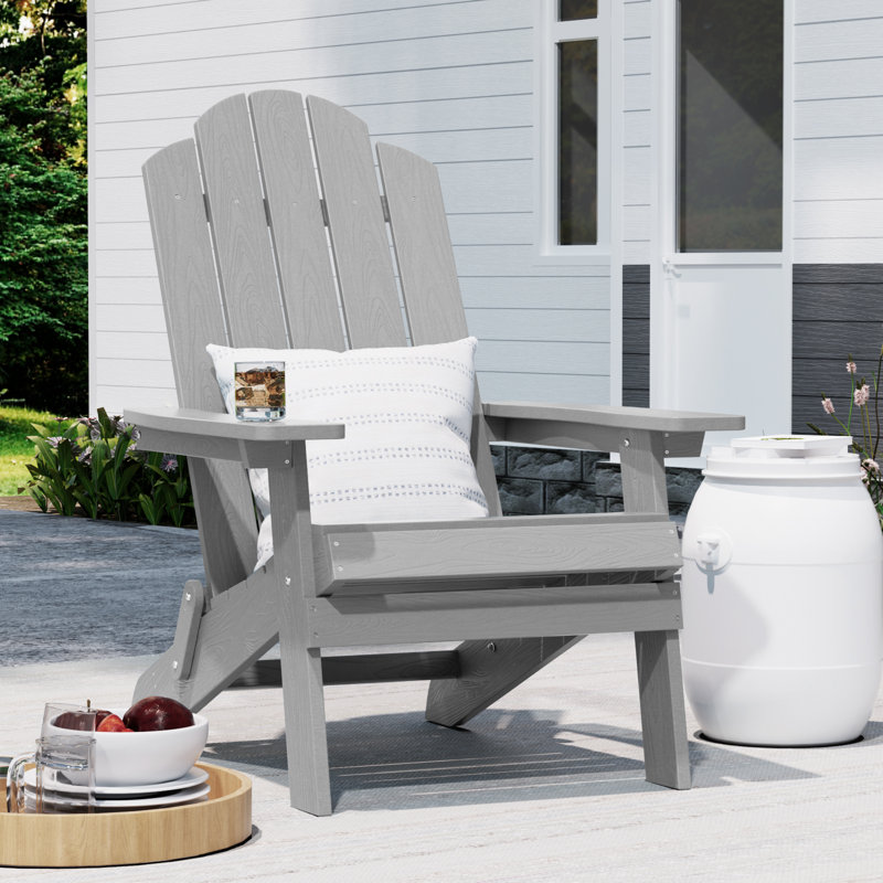 Chaise Adirondack pliante en plastique Mailloux, gris
