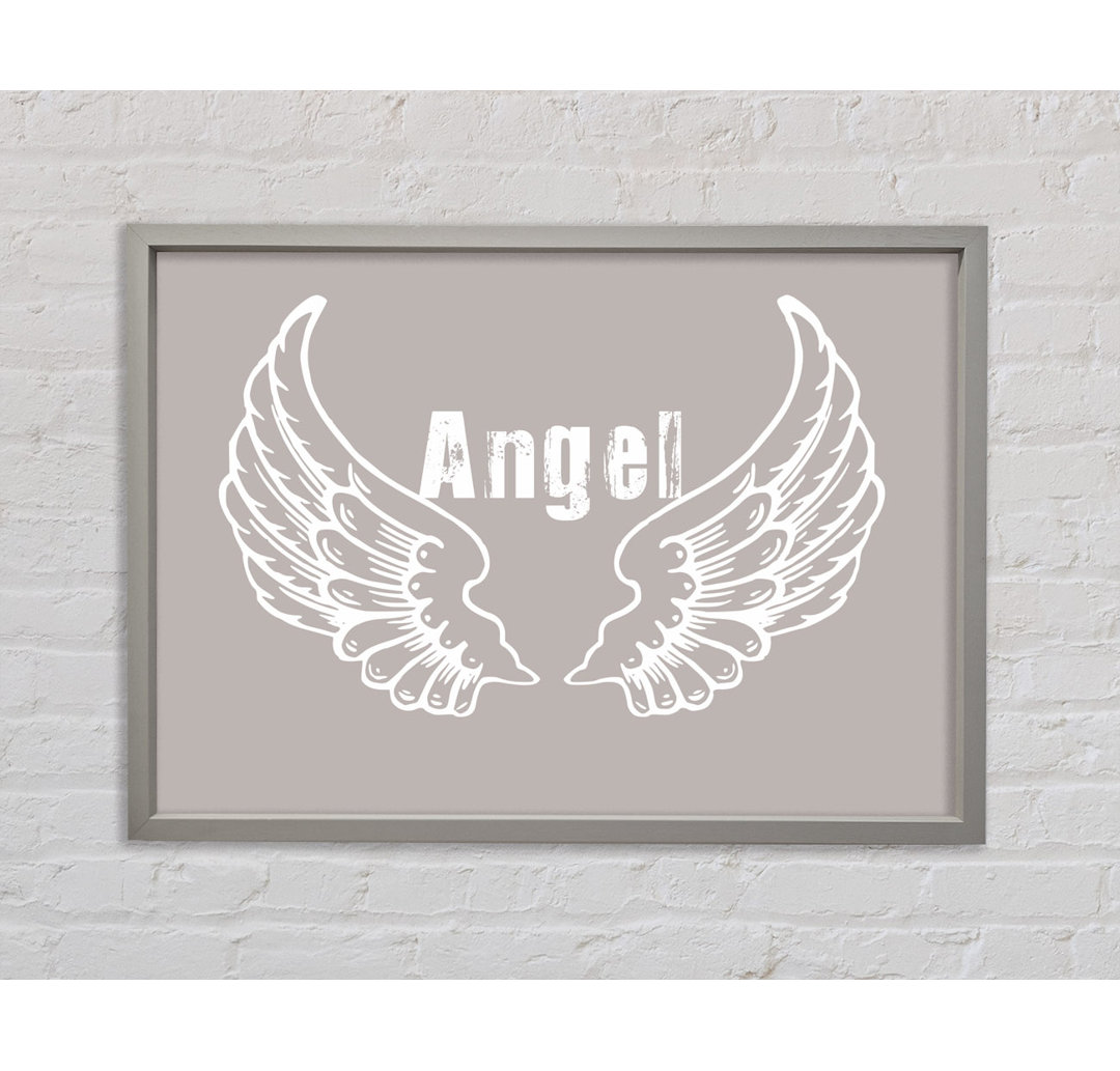 Angel Wings 2 Beige - Einzelne Bilderrahmen Kunstdrucke auf Leinwand