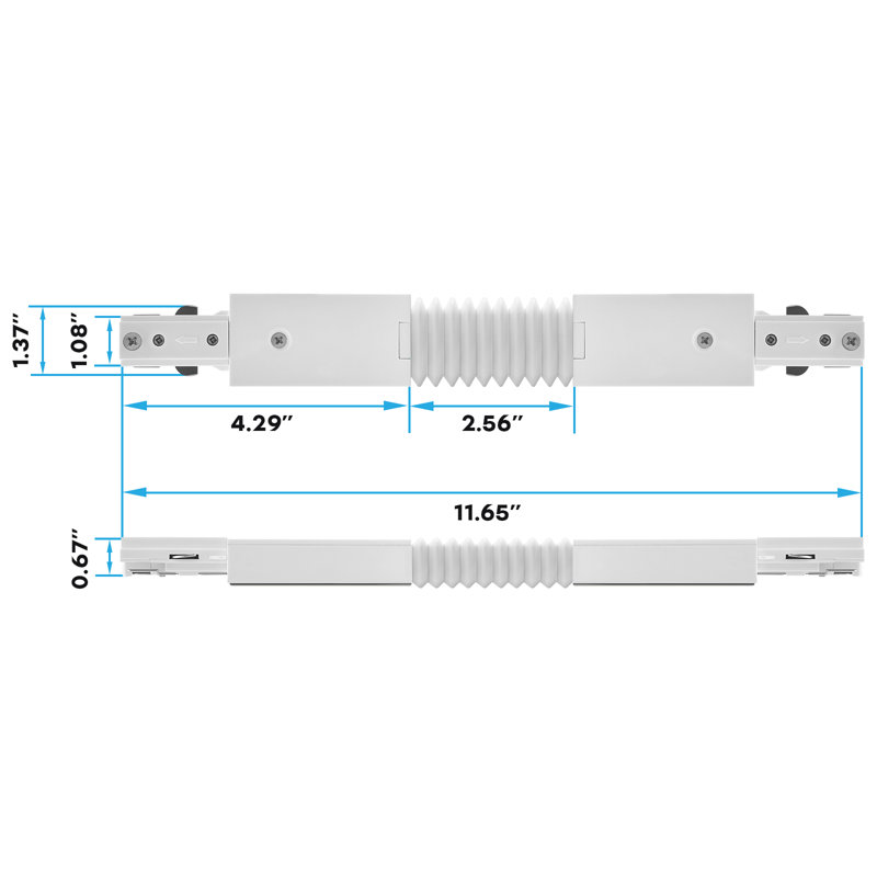 Connecteur d'éclairage sur rail luxueux Luxrit, White