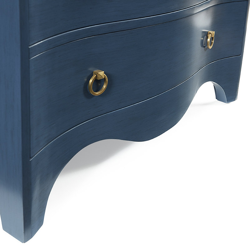 Claire Solid Wood Accent Chest, Navy