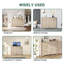 Commode 47 po à 8 tiroirs en rotin 47 po, grande commode en bois avec 5 pieds en bois massif, commode double large moderne, tiroir de rangement pour chambre à coucher, salon