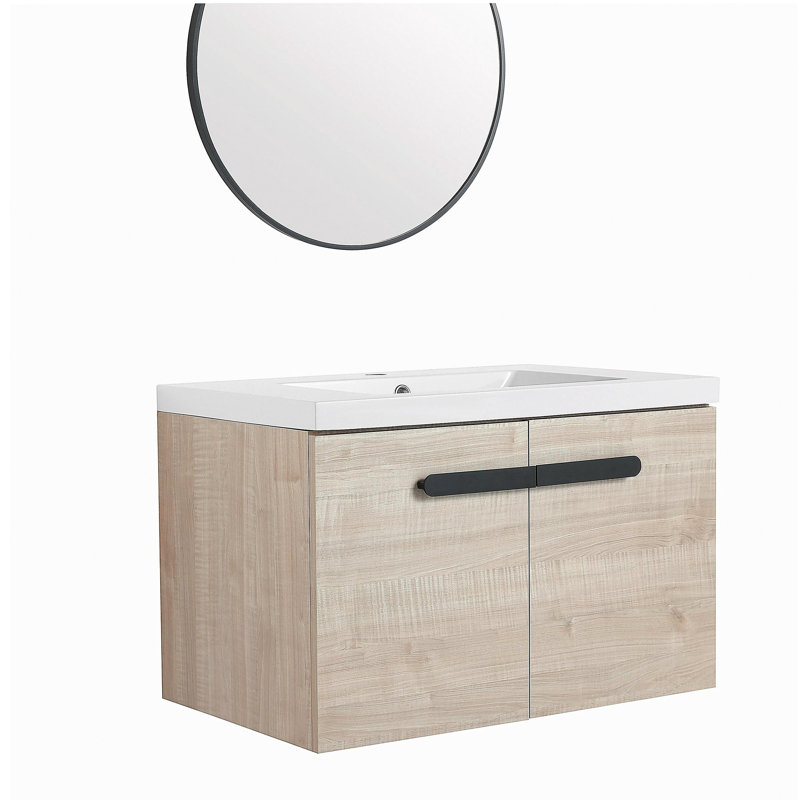 Armoire de salle de bain 30 po avec lavabo, portes, fixation flottante, pour petite salle de bain
