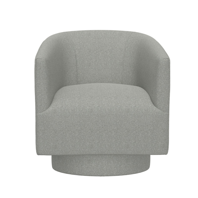 LeeRoy 29'' Wide Swivel Armchair, Meteor Gray Fabric