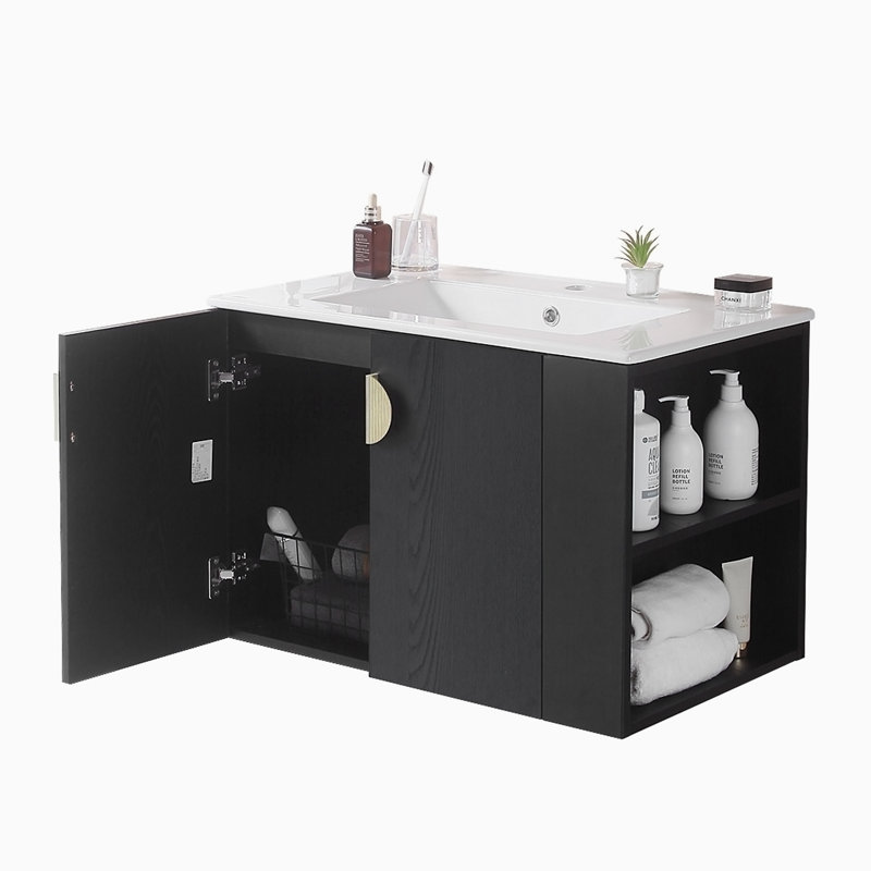 Meuble-lavabo simple avec plateau Anadia 29,90, Noir