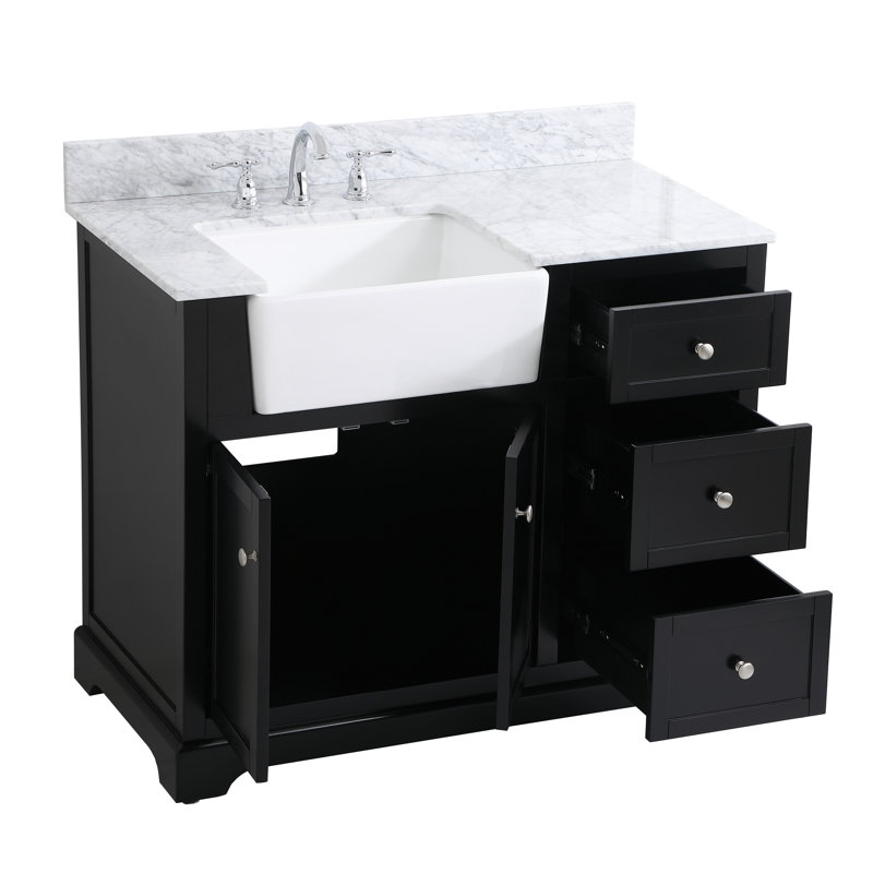 Ensemble de meuble-lavabo simple 42 po Pardue, Noir