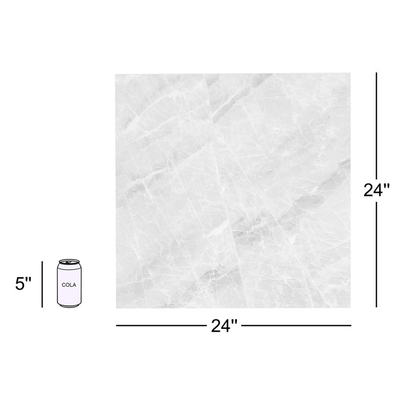 Selene 24" x 24" Porcelain Marble Look Wall & Floor Tile, Onxy Blue