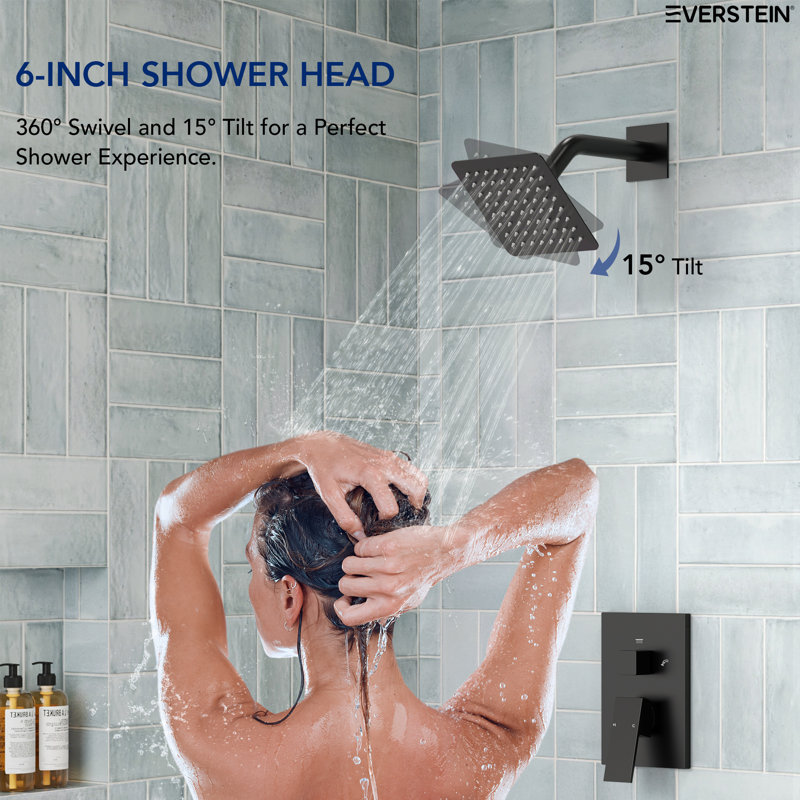 Tub and Shower Faucet Set, Tub And Shower Trim Kit, Valve Included, Matte Black