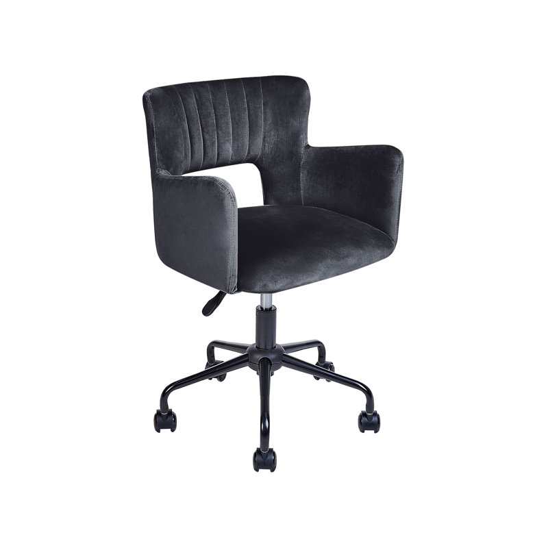 Komor Velvet Office Chair, Black
