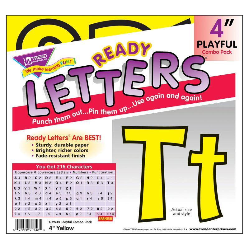 Playful Combo Ready Letters, Yellow