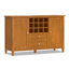 Armoire de rangement en bois massif avec porte-bouteilles Warm Shaker