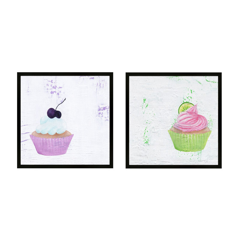 Petits gâteaux cerise et lime. «Set of 2» par Katy Montica - Ensemble de 2 reproductions de cadres photo