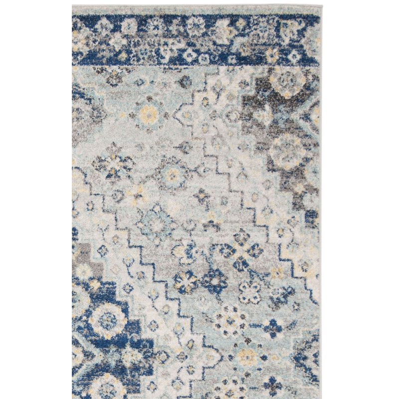 Tapis oriental gris / crème Christa, Tapis de couloir 2 pi 3 po x 6 pi