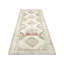 Tapis de couloir blanc en laine noué à la main de conception unique 4 pi 9 po x 12 pi 4 po années 1960