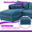 Ensemble de canapé modulaire en tissu de chenille en L avec siège profond et coussins doubles Poltro-802390100