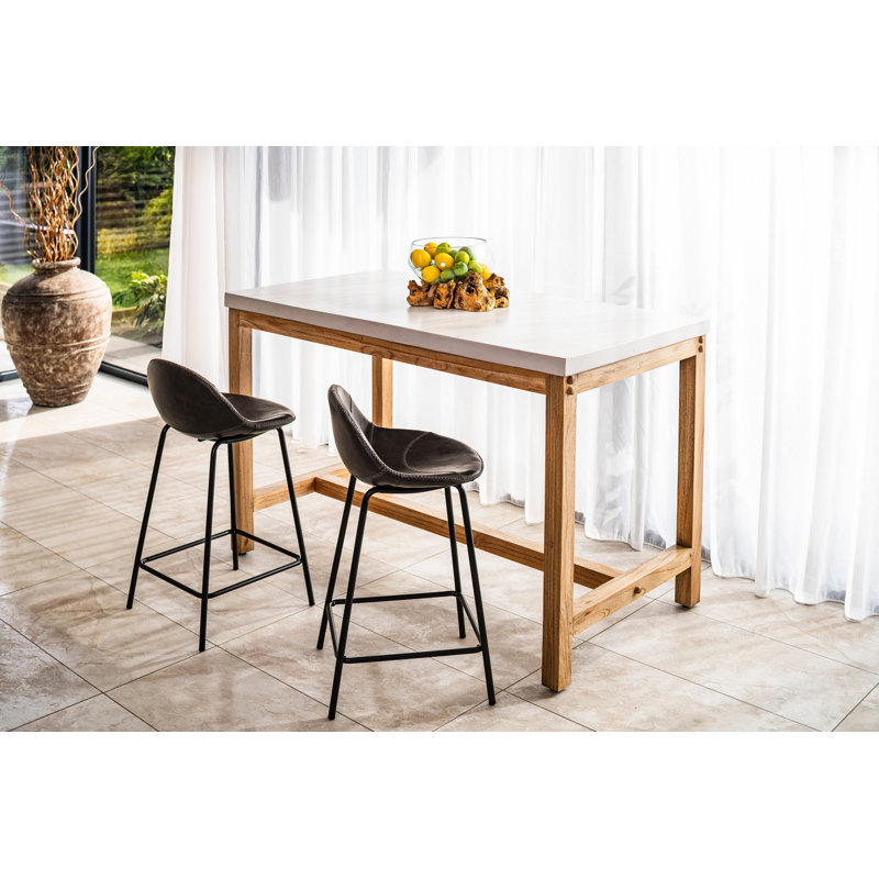 Stitches Upholstered Counter Stool, Brown