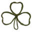 24"H x 24"W Shamrock Outline Wreath. Made of natural twigs with a hint of artificial moss.