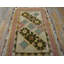 Antique American Folk Art Diamond In Square Pattern Hooked Rug