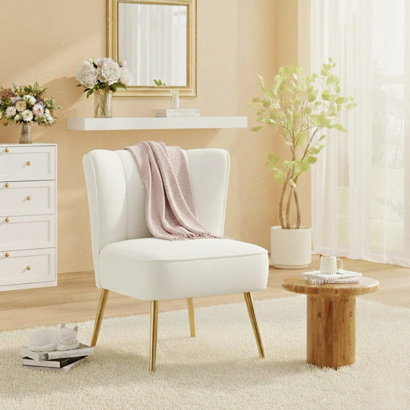 Fauteuil d'appoint en velours Dutch, Beige