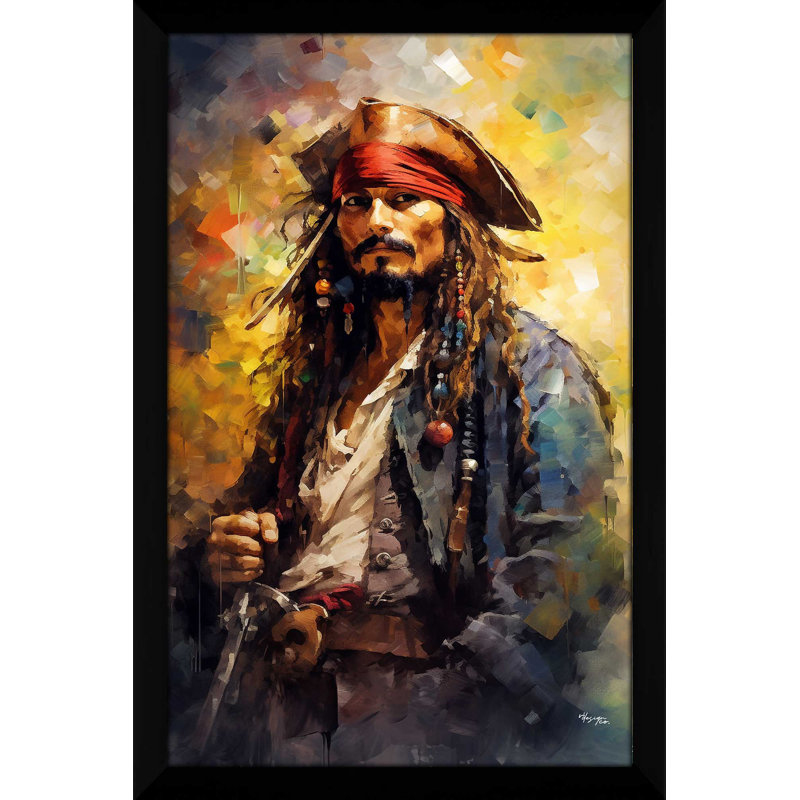 "Johnny Depp As Captain Jack Sparrow" par V2 Design Co., reproduction sur acrylique, H 27,5 po x l 21,5 po x P 0,75 po