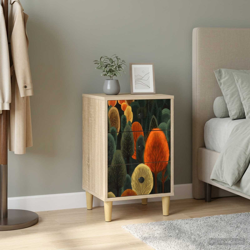  Bedside Cabinet Sonoma Oak Engineered Wood Nightstand Bedroom Furniture