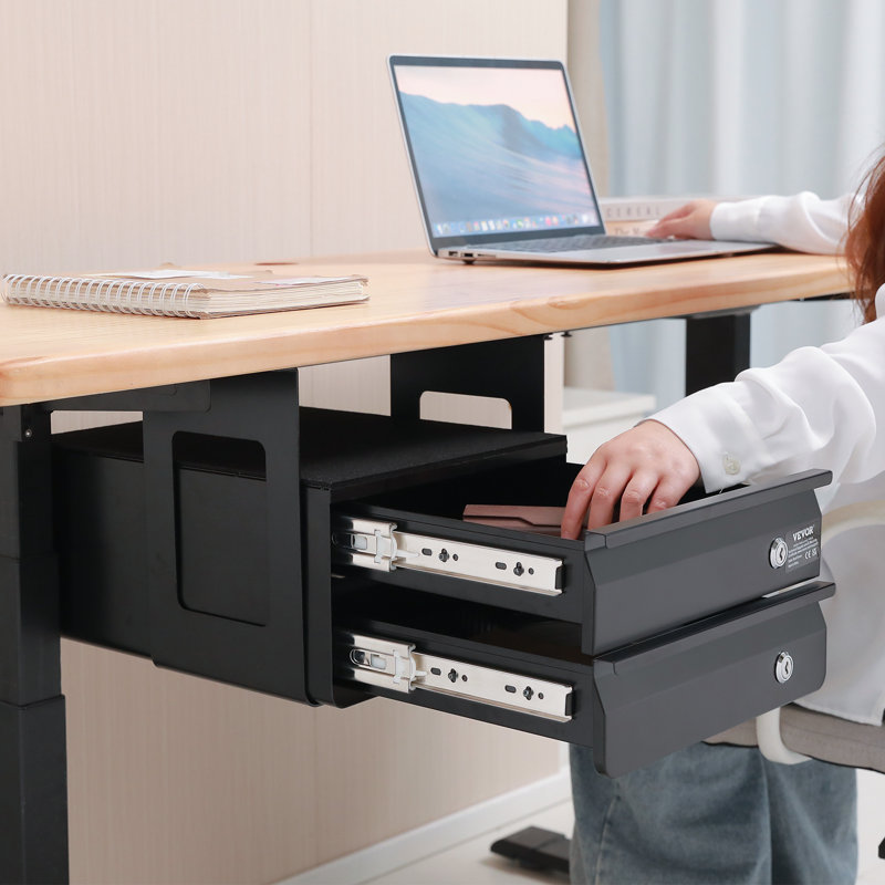 2 tiroirs verrouillables sous le bureau