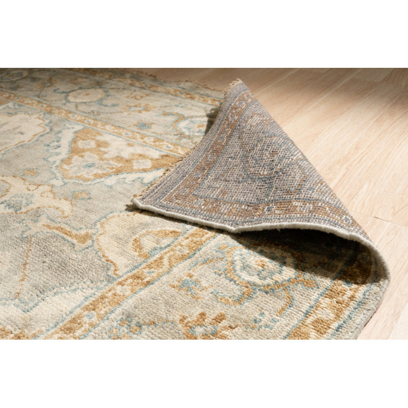 Gray Hand-Knotted Wool Round Rug, 8 ft.