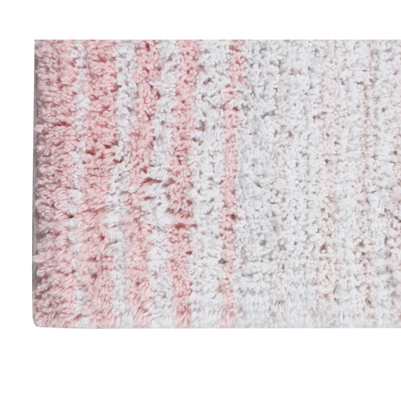 Tapis en U lavable à la machine 100% coton de la collection Gradiation, Rose