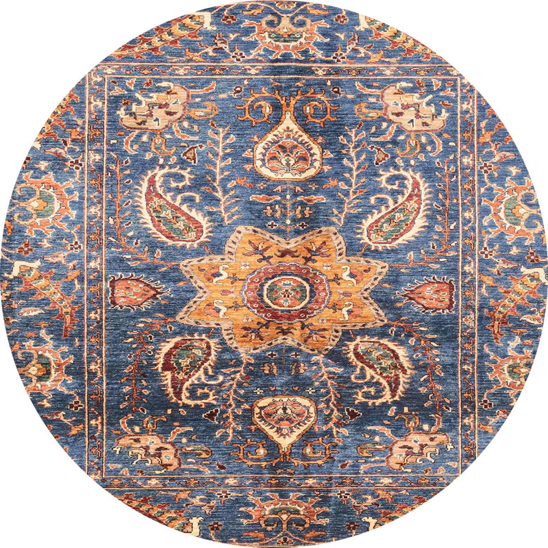 Abstract Indoor Rug, Round 5'