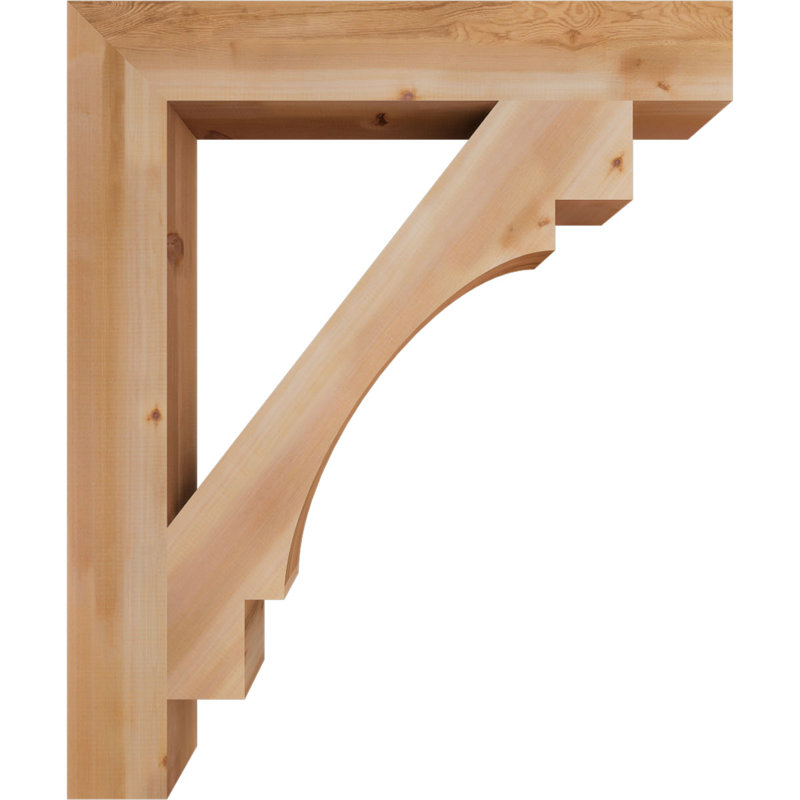 BKTMRC05 H 5,5 po x l 40 po support en bois / corbeau, Cèdre rouge, H 48 po x l 5,5 po x P 40 po