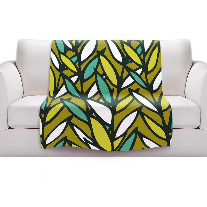 Couverture sherpa à feuilles douce, l 51 po x L 60 po
