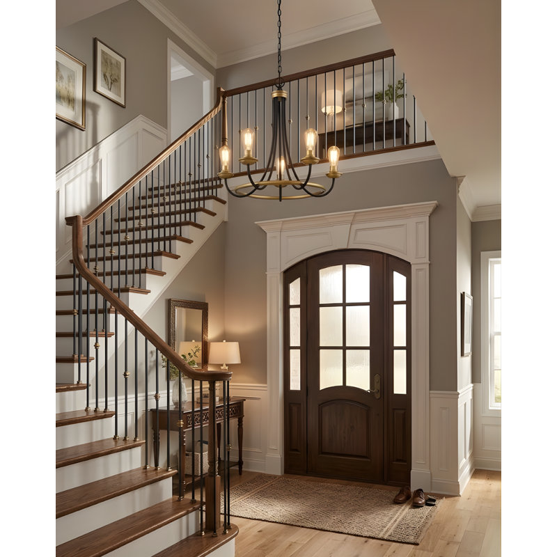 5 - Light Classic / Traditional Chandelier, Matte Gold