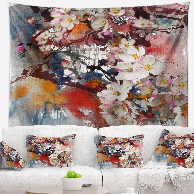 Tapisserie florale florale, H 50 po x l 60 po