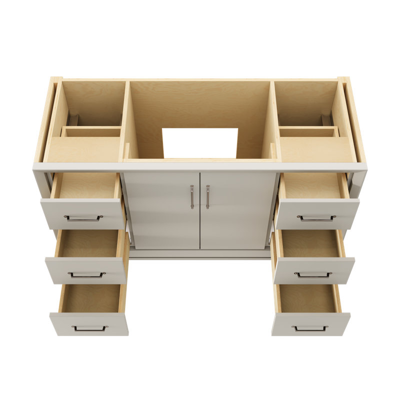 Alexandra Single Extra Wide Bath Vanity, Vintage Taupe, Satin Nickel, 54"