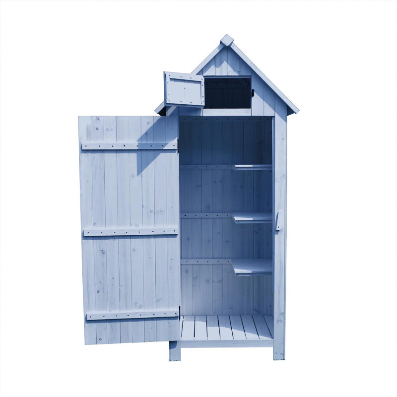 Solid Wood Shiplap Apex Tool Shed, Blue