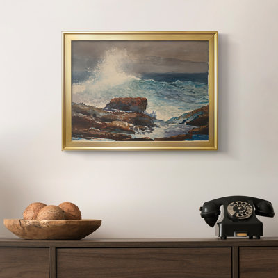 Breaking Wave, Prout's Neck-Winslow Homer, toile tendue avec châssis-c. 1887
