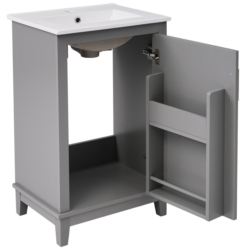 Support de lavabo de salle de bain Modern, Gris