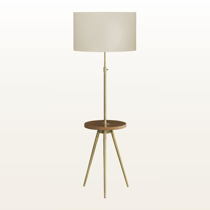 Harena Cream Shade Floor Lamp With Gold Metal Base, 54.8'' H X 19.81'' W X19.79'' D
