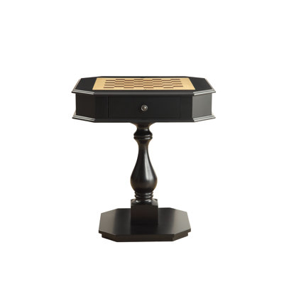 Console octogonale en bois noir de 71 cm (28 po) avec tiroir