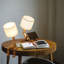 Robot Ensemble de 2 lampes de chevet créatives pour chambre à coucher avec corps de lampe en bois bricolage E26 ajustable avec abat-jour en tissu TB QBT005 WHM2