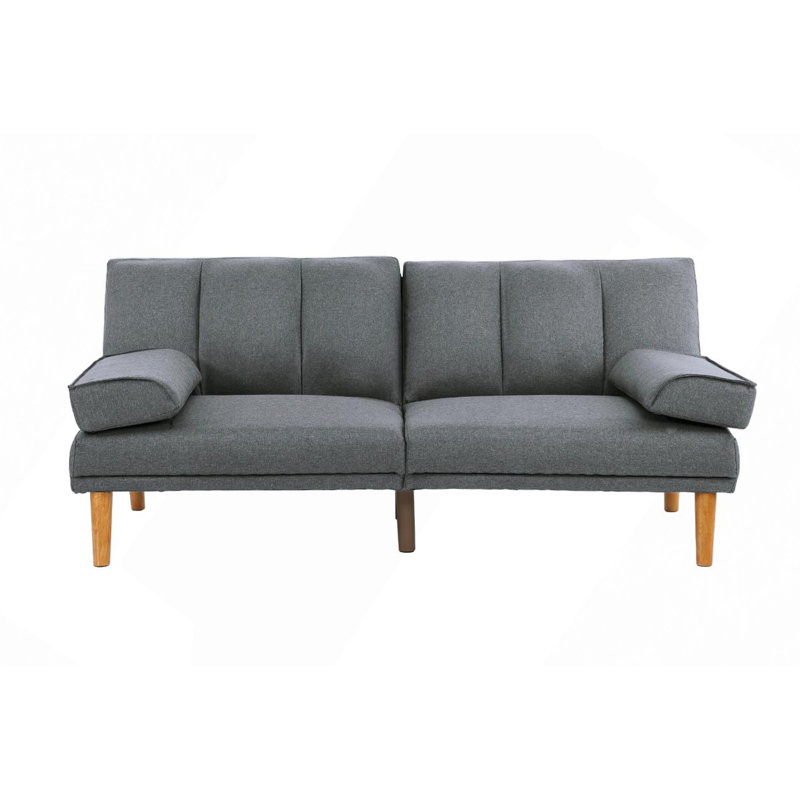 Polyfiber 2Pc Sectional Sofa Set Living Room Furniture Solid Wood Legs Plush Couch Adjustable Sofa Chaise, Gray Mix Polyfiber