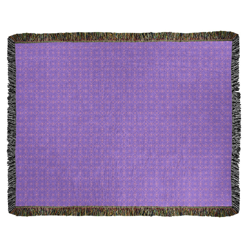 Couverture en coton tissé Katelyn Elizabeth, l 60 po x L 80 po, Mauve / Rose